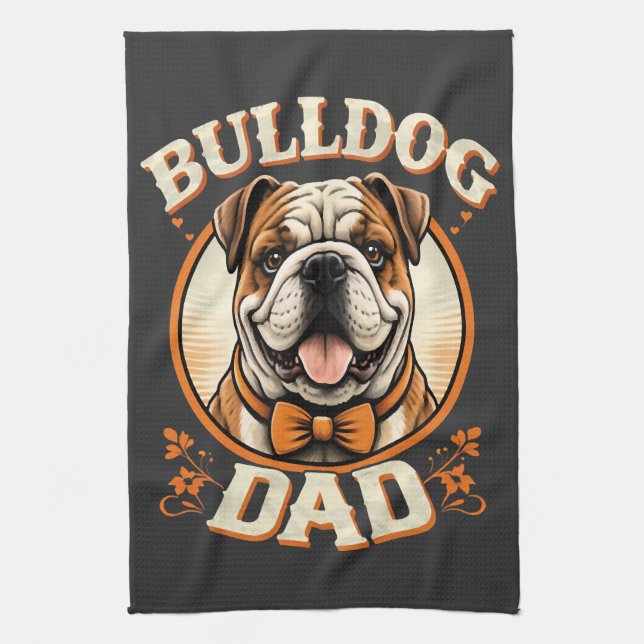 Linge De Cuisine Papa bouledogue - Journée du père bouledogue vinta (Vertical)