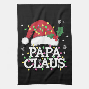 Linge De Cuisine Papa Claus Lumières Noël Pyjama Famille Correspond