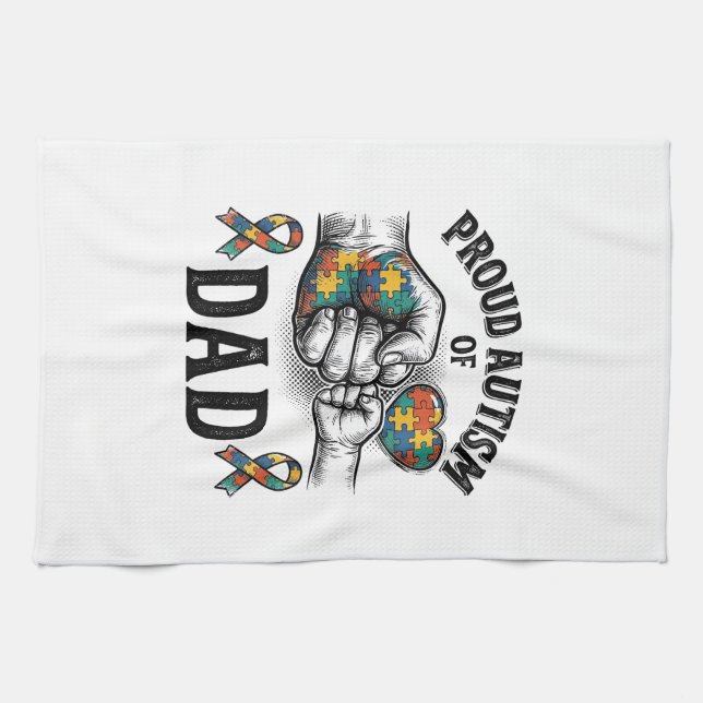 Linge De Cuisine Papa fièrement autiste Vintage Gravure Chemise de  (Horizontal)