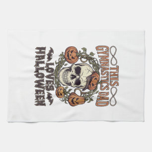 Linge De Cuisine Papa Gymnastique Aime Halloween Crâne Citrouilles