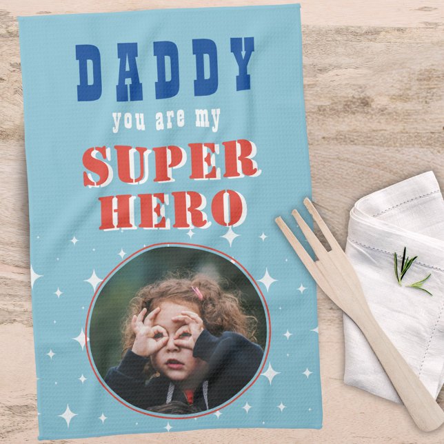 Linge De Cuisine Papa ma Superhero Fête des pères photo amusante (Créateur téléchargé)