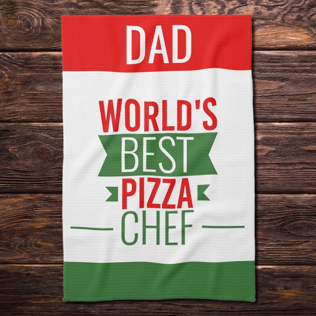 Linge De Cuisine Papa - Meilleur chef de pizza du monde - rouge bla (Créateur téléchargé)