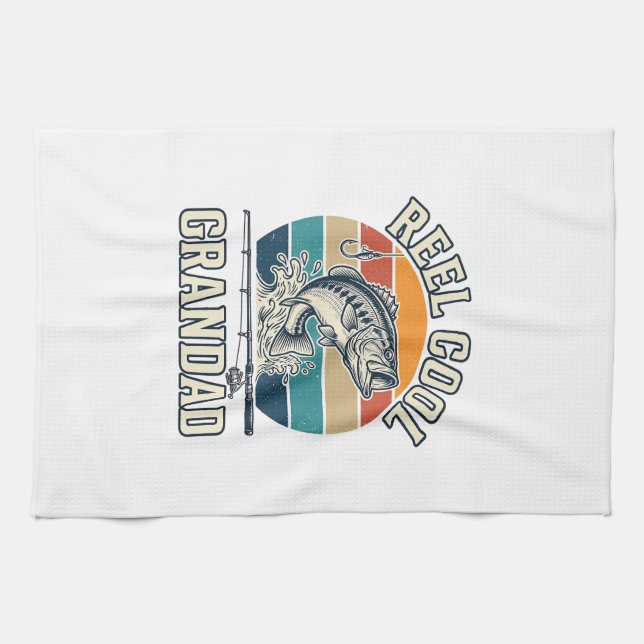 Linge De Cuisine Papé Cool Grand-père Pêche Vintage Chemise Coucher (Horizontal)