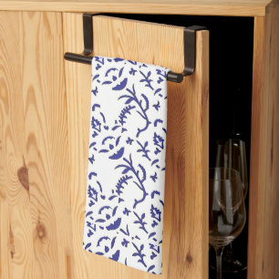 Linge De Cuisine Papier d'emballage bleu et blanc avec un graphique