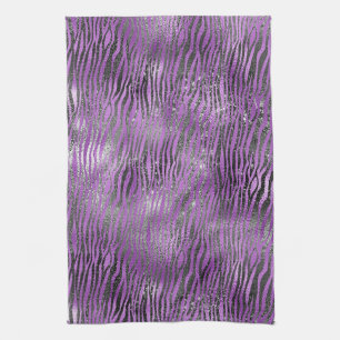 Linge De Cuisine Papier noir violet Zèbre