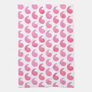 Linge De Cuisine Papier peint à motif cachemire rose menthe sur fon