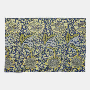 Linge De Cuisine Papier Peint Floral William Morris Kennet Bleu Or