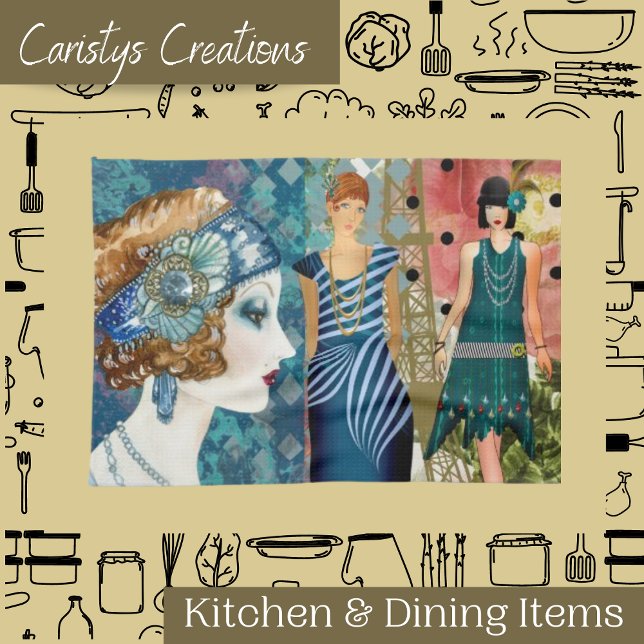 Linge De Cuisine Papiers Art déco (Créateur téléchargé)