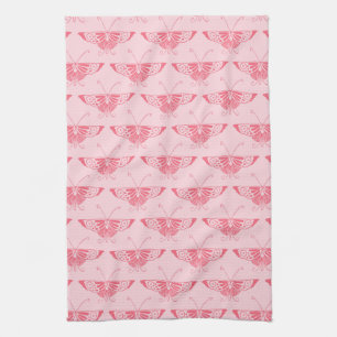 Linge De Cuisine Papillon Art déco stylisé - corail rose
