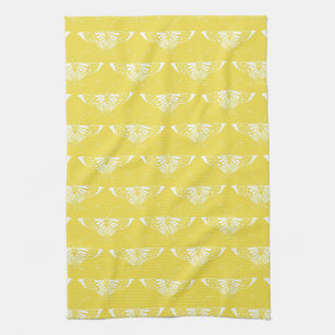 Linge De Cuisine Papillon Art déco stylisé - jaune et blanc