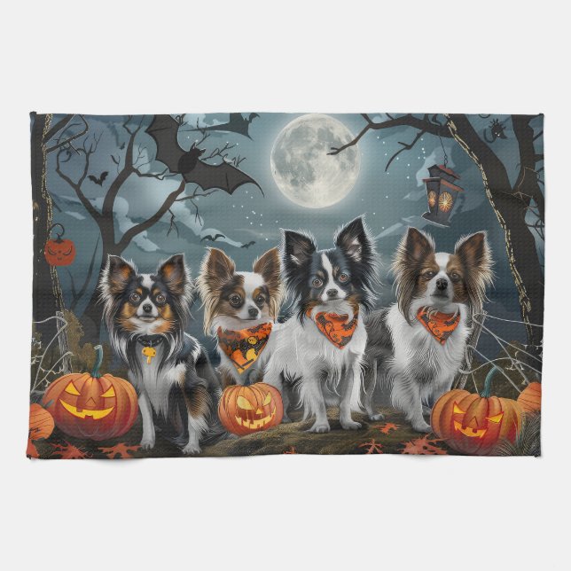 Linge De Cuisine Papillon Halloween Éffrayant (Horizontal)