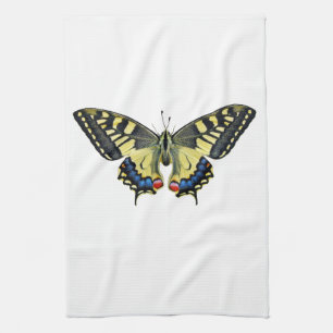 Linge De Cuisine Papillon jaune et noir   
