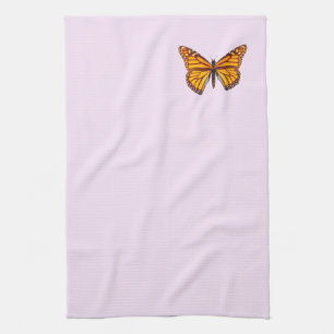Linge De Cuisine Papillon Monarque Rose Pastel