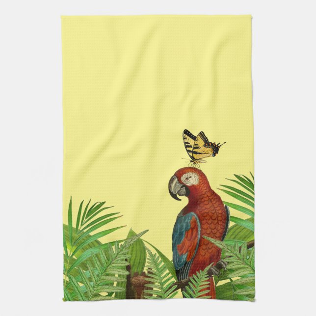 Linge De Cuisine Papillon rouge jaune Perroquet Papillon de cuisine (Vertical)