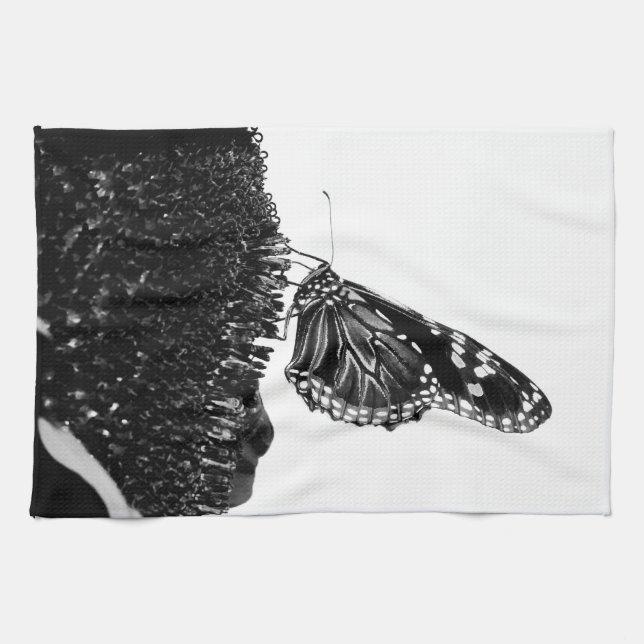Linge De Cuisine papillon timide blacq (Horizontal)