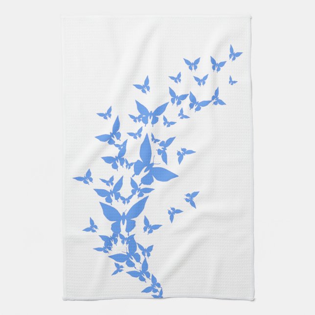 Linge De Cuisine Papillons bleus (Vertical)