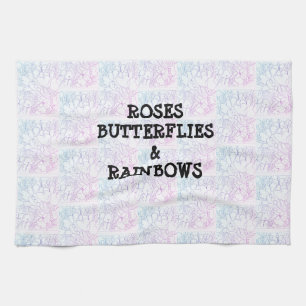 Linge De Cuisine Papillons rose et arcs-en-ciel
