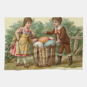 Linge De Cuisine Pâques victoriennes vintages