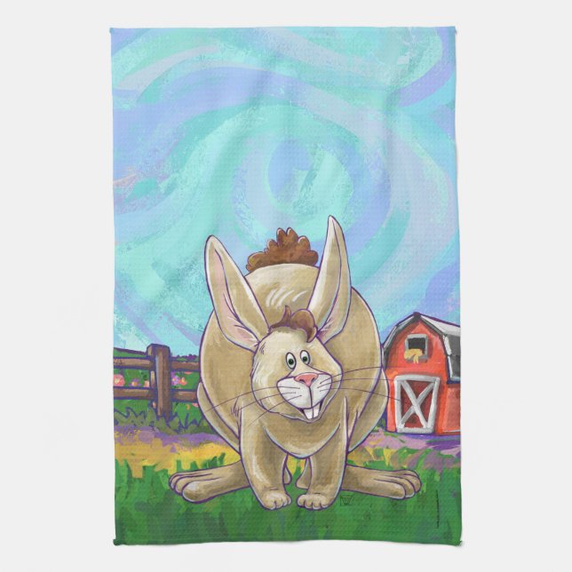 Linge De Cuisine Parade animalière sur lapin mignon (Vertical)