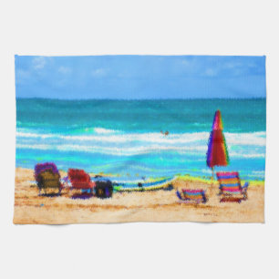 Linge De Cuisine parapluies painterly de planches de surf de