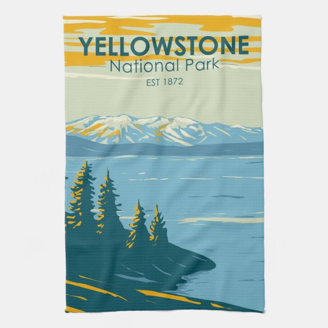 Linge De Cuisine Parc national de Yellowstone Lac Yellowstone Vinta (Vertical)
