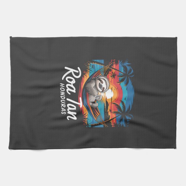 Linge De Cuisine Paresseux de Roatan, Paresseux de Roatan Honduras, (Horizontal)