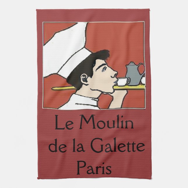 Linge De Cuisine Paris Café, ajouter du texte (Vertical)