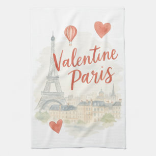Linge De Cuisine Paris Saint-Valentin Aquarelle – Tour Eiffel Amour