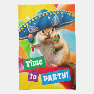 Linge De Cuisine Parti Chipmunk De Sombrero