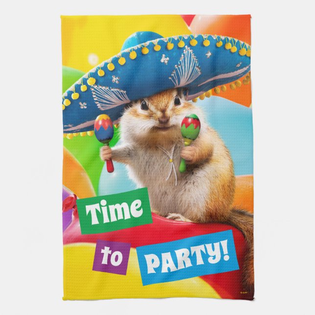 Linge De Cuisine Parti Chipmunk De Sombrero (Vertical)