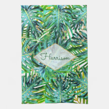 Parties scintillant d'or Feuille Tropical Palms Mo