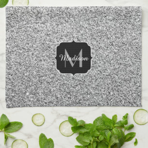 Linge De Cuisine Parties scintillant gris argent scintille Monogram