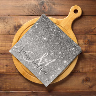 Linge De Cuisine Parties scintillant gris moderne éclabousser Nom p