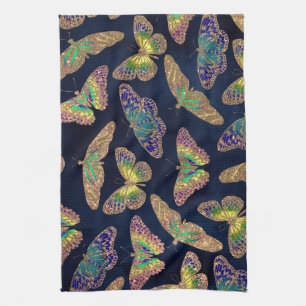 Linge De Cuisine Parties scintillant Motif d'aquarelle marine