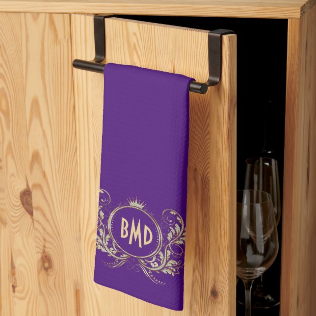 Linge De Cuisine Parties scintillant noire et Faux Fille Cadre Flor (Pliage en tiers)