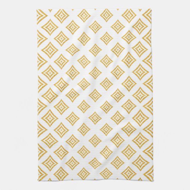 Linge De Cuisine Parties scintillant or brillant Motif Rhomboid (Vertical)