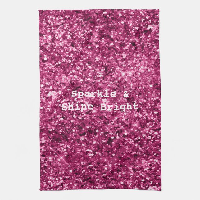 Linge De Cuisine Parties scintillant rose étincelle (Vertical)