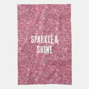 Linge De Cuisine Parties scintillant rose Faux