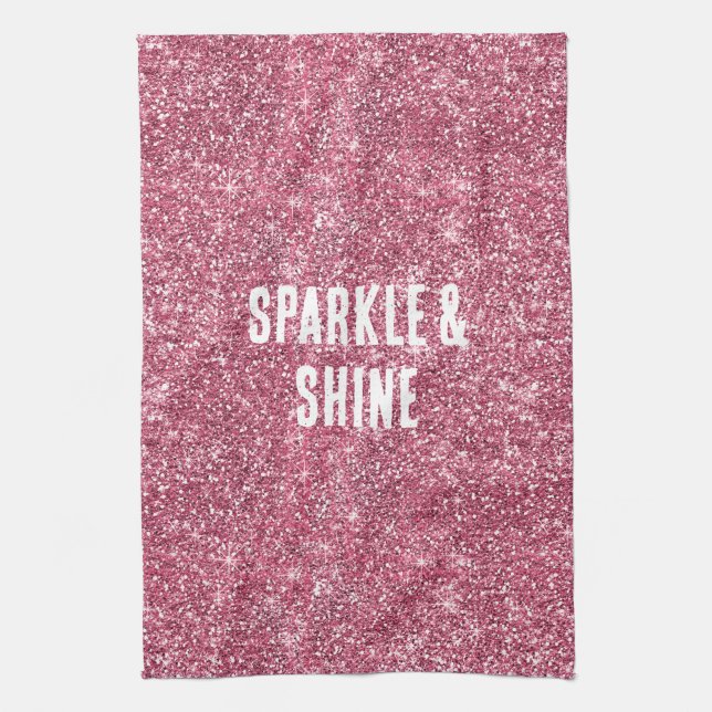 Linge De Cuisine Parties scintillant rose Faux (Vertical)