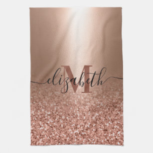 Linge De Cuisine Parties scintillant rose rose Gold Faux