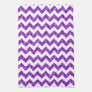 Linge De Cuisine Parties scintillant violet moderne Chevron Cuisine