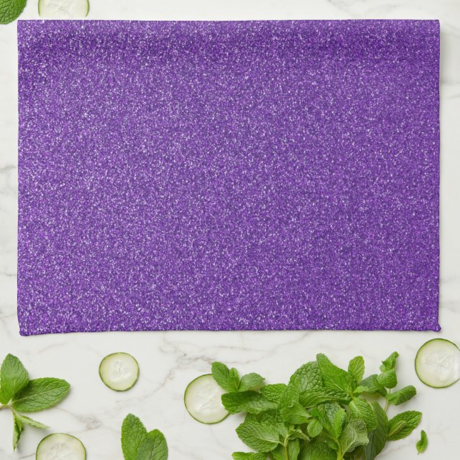 Linge De Cuisine Parties scintillant violette, Étincelle, Arrière - (Plié)