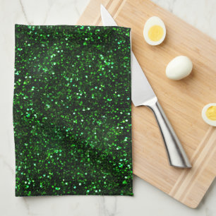 Linge De Cuisine Parties scintillantes foncées de vert vert
