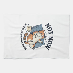 Linge De Cuisine Pas maintenant Chat paresseux Gravure vintage Dess
