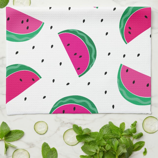 Linge De Cuisine Pastèque. (Plié)