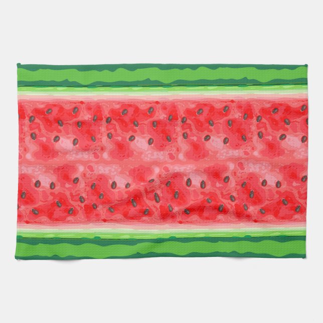 Linge De Cuisine Pastèque rayures de fruits d'été (Horizontal)
