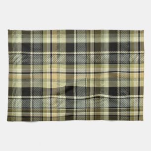 Linge De Cuisine Pâte de tartan jaune-brun.