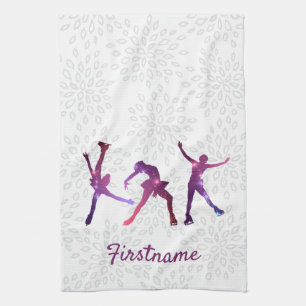 Linge De Cuisine Patinage artistique Étoile violette rose - servie