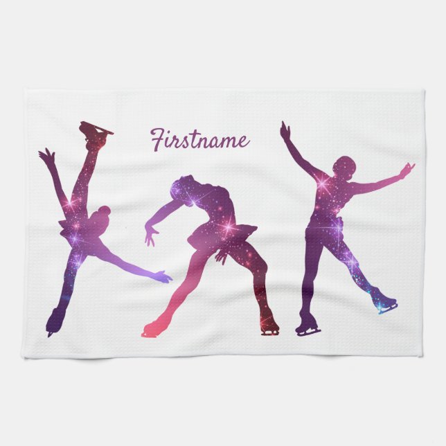 Linge De Cuisine Patinage artistique Rose Violet étoile - patinage  (Horizontal)