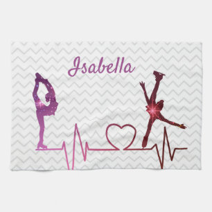 Linge De Cuisine Patinage sur glace Étoile à lame pulpeuse rose-rou